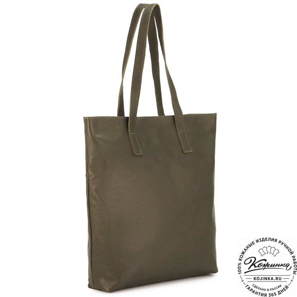 Женская кожаная сумка "Монреаль Нью" (хаки гладкая кожа)